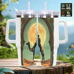 Stainless Steel Tumbler 40oz <b>Double</b> <b>Wall</b> Insulated Travel <b>Mug</b> With Handle For Hot Cold Drinks - Product Image 2