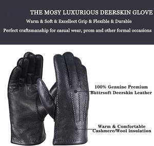 Guantes de Trabajo de Invierno de Cuero de Ciervo, Extra Suaves, con Aislamiento Térmico - Product Image 2