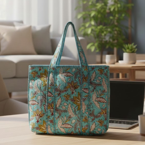 Sac fourre-tout en coton durable et réutilisable, design carré classique réglable avec grand espace pour les voyages et l'usage quotidien - Product Image 1