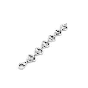 Bracelet chaîne à double anneau entrelacé en argent 925, style minimaliste - Product Image 2