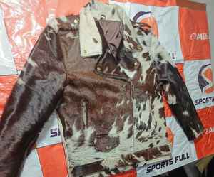 Veste de moto en cuir véritable de qualité supérieure avec cuir de vachette pleine fleur tissé, coupe-vent et imperméable, personnalisable pour l'automne - Product Image 2