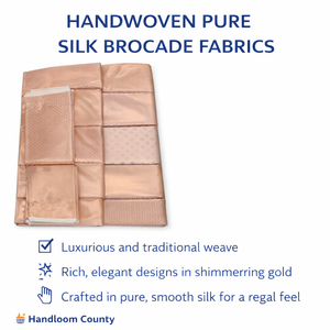 Tissu de brocart de luxe 100% polyester, tissage jacquard indien Banarasi, motif floral, doux, résistant à l'abrasion, robes de mariée - Product Image 6