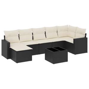 Conjunto de Sofás de Jardín en Blanco Crema y Negro - Product Image 2