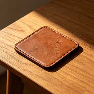 Sous-verres en cuir véritable avec logo personnalisé, résistants à la chaleur, pour verres à vin, vente en gros pour la restauration LC-0050 - Product Image 1