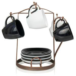 Support à tasses en fer moderne et minimaliste avec texture mate élégante, design compact et gain de place pour comptoir, utilitaire - Product Image 1