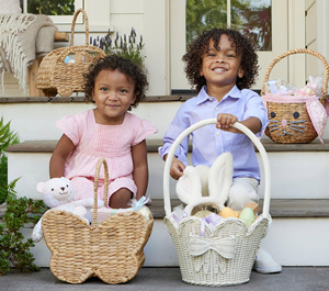 Panier de rangement tendance en jacinthe d'eau écologique en forme de papillon avec poignée, organisateur de jouets pour la maison, l'hôtel, la crèche, la décoration des enfants - Product Image 4