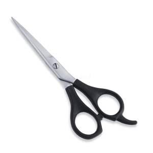 Professional Barber Scissors 6 Inch Black Plastic Handle Hair Cutting Shears For Salon And Home Use Stainless Steel Tool - Product Image 1