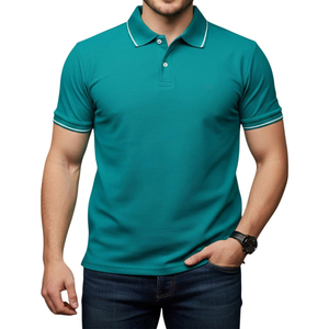 Polo en coton respirant vert uni 2026 Street Fashion, personnalisable avec logo, haute qualité, style décontracté professionnel, OEM - Product Image 1