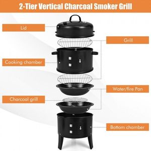 Griglia per barbecue a carbone Cambo 3 in 1 con termometro incorporato per cucinare all'aperto - Product Image 5