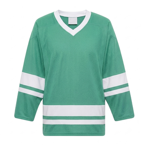 Maillot de hockey sur glace vert pastel personnalisé en gros, design imprimé professionnel, nom d'équipe personnalisé, maillot de sport respirant pour hommes - Product Image 1