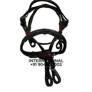 Bridon en cuir véritable pour cheval avec boucles en acier inoxydable, équipement équestre durable et confortable - Product Image 5