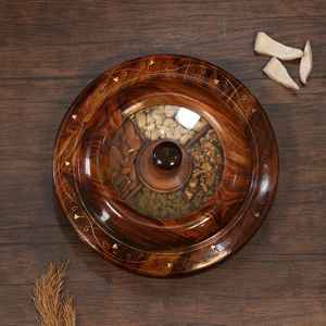 Boîte à épices artisanale en bois de santal nautique, pour fruits secs et aliments, 4 compartiments, décoration, cadeau - Product Image 5