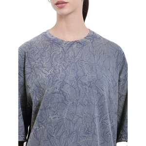 Camiseta de Lona con Lavado Ácido para Mujer, Estilo Urbano, Algodón Casual, Personalizable OEM, Fabricante de Marca Privada, Secado Rápido - Product Image 4