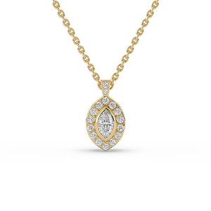 Pendentif unique en diamant de laboratoire taille marquise 2 carats, en argent 925 plaqué or, style unique, pour femme, idéal pour les fiançailles - Product Image 1