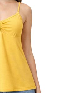 Débardeur Camisole Jaune Personnalisé pour Femme – Coupe Ajustée, Bretelles Réglables, Extensible, Décontracté, Basique, Été, Doux et Confortable pour le Quotidien - Product Image 2