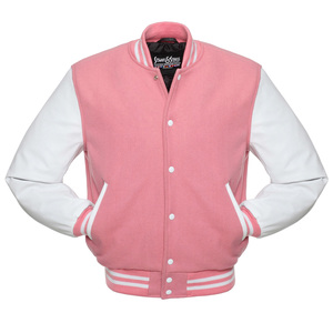 Vente en gros de vestes de baseball Letterman décontractées vintage avec logo personnalisé grande taille en cuir de vache blindée d'hiver en coton avec fourrure de mouton - Product Image 5