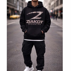 Veste Chemise Homme Sweat-shirt Mode Femme Homme Automne Hiver Sportswear Décontracté à Capuche Zippé Gris Chiné - Product Image 3