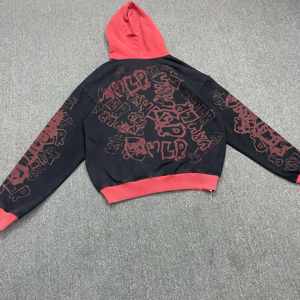 Sudadera con capucha de algodón pesado lavado a la piedra OEM para hombre con estampado de logotipo DTG y acabado descolorido multicolor - Product Image 3