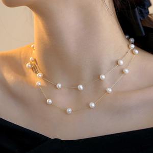 Pull long pour femme, style haut de gamme à l'esprit français, ciel étoilé, automne-hiver, superposé avec un collier de perles naturelles - Product Image 4