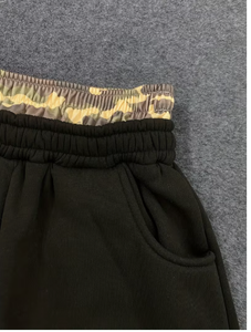 <b>Men</b> s Black <b>Bermuda</b> <b>Shorts</b> With Camouflage Waistband Elastic Closure Pockets Casual Knitted Breathable Mid Waist - Product Image 3