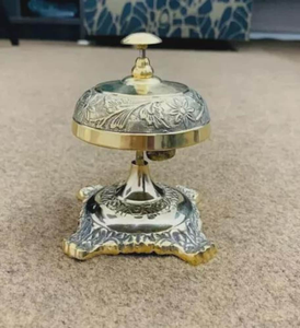 Luxury Ornate Restaurant Service <b>Bell</b> Vintage <b>Brass</b> Table Call <b>Bell</b> Decorative Hotel Reception Counter <b>Bell</b> for Cafe Dining Desk - Product Image 3