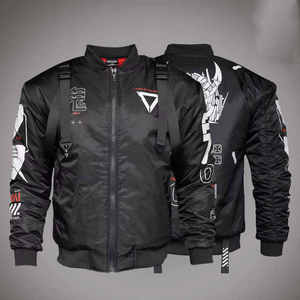 Blouson Bomber Cyberpunk Techwear pour Homme, Veste Coupe-Vent Tactique Cargo Streetwear Hip Hop Harajuku Urbain à Imprimé Graphique - Product Image 1