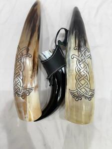 Cuerno para beber de estilo vikingo, pulido, impermeable, hecho a mano con materiales orgánicos indios, estilo animal, arte coleccionable, artesanía. - Product Image 2