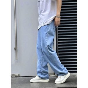 Jeans de Mezclilla Vintage para Hombre, Corte Recto, Cintura Alta, Lavado Claro, Ecológicos, Transpirables, Estilo Urbano, Tallas 28-42 - Product Image 4