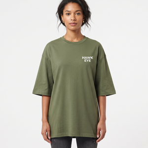 Camiseta de Algodón Oversize de Corte Relajado para Mujer con Hombros Caídos, Estampado Personalizado, Color Liso, Ropa de Moda al por Mayor - Product Image 4
