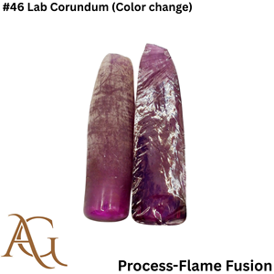 Corindón Alexandrita cultivado en laboratorio, con cambio de color, materia prima sin cortar para tallado lapidario. # 45 # 46 - Product Image 3