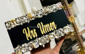 Fashion Forever Bride to Be Pochettes en résine faites à la main avec motif en pierre d'Inde - Product Image 2