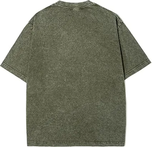 Camiseta Vintage para Hombre con Lavado Ácido, Estilo Urbano Oversize, Algodón Suave Premium, Venta al por Mayor, Personalizable - Product Image 4