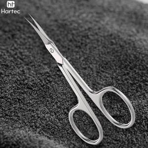 Tijeras de manicura de acero inoxidable curvadas con mangos de acero, herramientas de cuidado de belleza para recortar las uñas con punta extrafina, para uso en salón. - Product Image 4