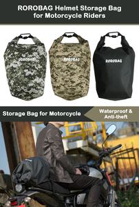 Juego de Alforjas para Motocicleta Meekee de PVC Negro con Accesorios para Casco, Impermeables, Capacidad de 23L - Product Image 2