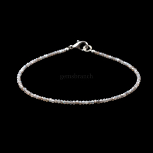 Pulsera de Labradorita Mística con Cuentas Microfacetadas de 2mm, Pulsera de Piedras Preciosas Redondas, Joyería de Cristal Curativo para Mujer, Hecha a Mano, Natural - Product Image 2