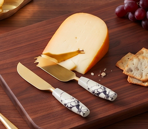 Metal <b>Cheese</b> <b>Knife</b> <b>Set</b> Stainless Steel With White Marble Handle And Gold Color Head Flatware For Kitchen Use And Home Use - Product Image 4