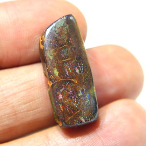 Opale de Boulder australienne cabochon, opale solide naturelle, opale de Boulder australienne multi-feu, pierre précieuse pour la fabrication de bijoux - Product Image 1