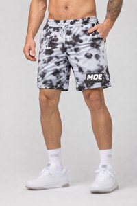 Pantalones Cortos Deportivos Sublimados en Blanco y Negro, MOE Tie Dye, Ropa Deportiva para Gimnasio, Cordón Elástico, Producción de Ropa Deportiva Personalizada - Product Image 2