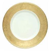 Assiette de service de luxe antique en métal pour mariage, tendance, plaquée argent, avec sous-assiettes de haute qualité