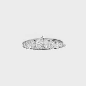 Tiara Diamond Half Eternity Wedding Bands Mix Cut Pear Marquise Lab Grown <b>Cluster</b> Elegant Stackable Rings 14k 18k Gold Wholesale - Product Image 3