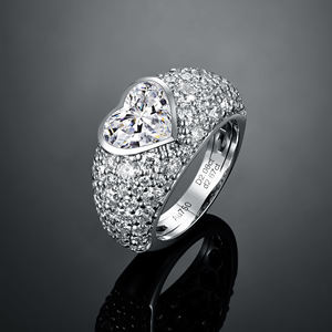 18K <b>Gold</b> Plated 925 Silver Moissanite Eternity Band <b>Cocktail</b> <b>Ring</b> Brilliant Cut Pave Setting Luxury Geometric Design <b>Ring</b> <b>Ring</b> - Product Image 2