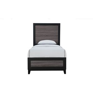 Letto Singolo SOLUTO in Grigio e Nero, Serie Letti in Legno - Product Image 1