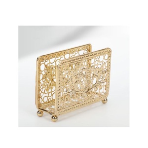 Modern <b>Black</b> Metal Napkin Holder with Weighted Arm Square <b>Paper</b> Serviette Dispenser for Kitchen Countertop Restaurant Use - Product Image 6