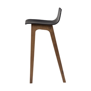 High Quality Walnut Finish Bar <b>Stool</b> Chair Low Back Design Ready Stock Seating for Hospitality, Dining & Commercial Furniture - Product Image 3
