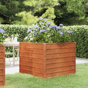 Grandes jardinières surélevées en acier corten rouillé de qualité supérieure pour fleurs et plantes - Product Image 1