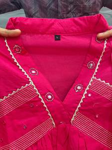 100% Faux Fur Fabric V Neck Style Huge Flair Pattern Anarkali / <b>Kurti</b> Collection Summer Quick Dry Moisture Wicking Office Party - Product Image 6