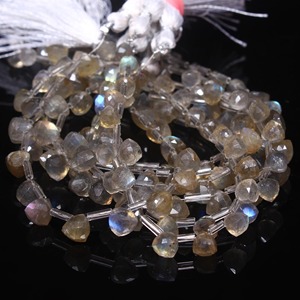 Cuentas de labradorita natural facetadas en forma de gota para la fabricación de joyas - Product Image 2