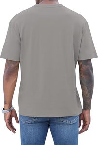 เสื้อยืดโอเวอร์ไซส์ผ้าฝ้ายแท้ 100% น้ำหนัก 220 กรัม พิมพ์ลายตามสั่งที่ไหล่ สไตล์ฮิปฮอป ไซส์พลัส ผ้าฝ้ายแท้ 100% ทรงบ็อกซี่ สำหรับผู้ชาย - Product Image 4