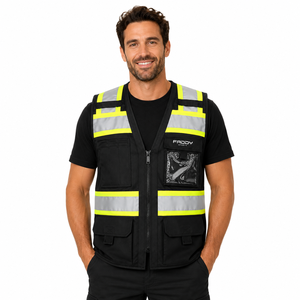 Chaleco de Seguridad de Alta Visibilidad con Múltiples Bolsillos, Chaleco Reflectante para Construcción, para Hombres y Mujeres - Product Image 1