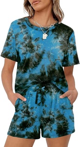 En gros 2022 Femmes de Remise En Forme Usure 2 Deux Pièce D'été Ensemble Col Rond Loisirs Respirant Doux Tissu Demi Manches T-Shirts Shorts - Product Image 2